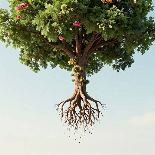 Surreal Upside-Down Floating Trees