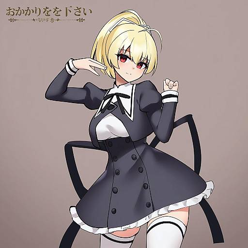 Illustration of Andou tazusa, assault lily in the style of Cowfee