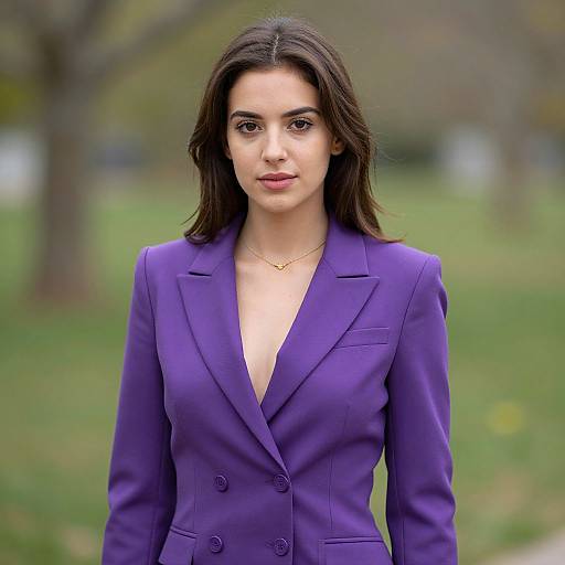 Elegant Woman in Purple Suit