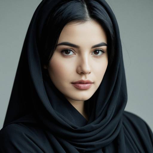 Young Woman Wearing Black Abaya and Hijab