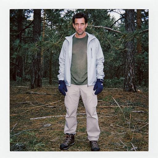 Man in Forest Green Hiking Gear