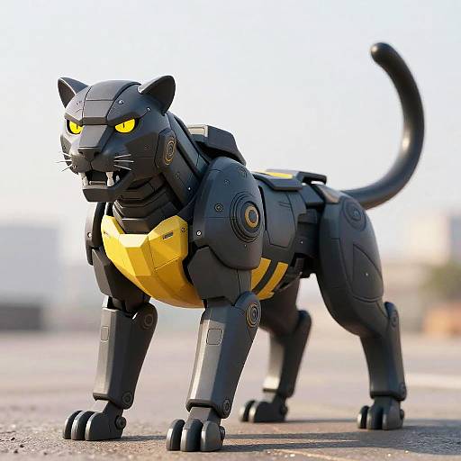 Armored Robotic Panther Sci-Fi Art