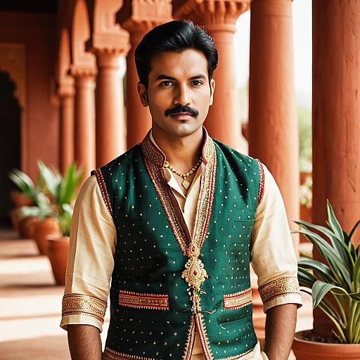Indian Man in Traditional Indo Western Attire