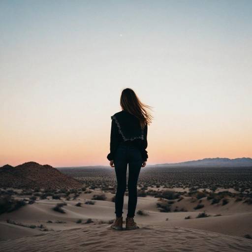 Desert Sunset: Girl Standing Alone