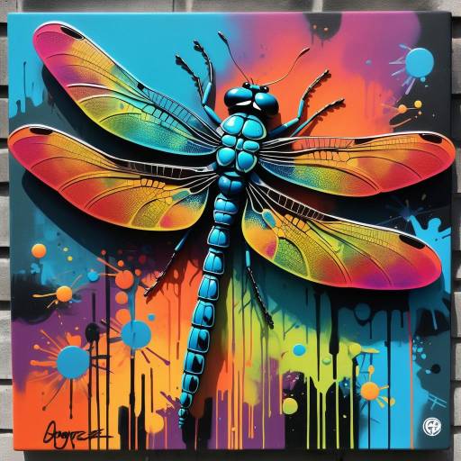 Vibrant Dragonfly Graffiti Artwork Vibrant Dragonfly Graffiti Artwork