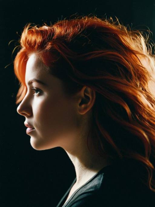 Red-Haired Woman Profile Portrait