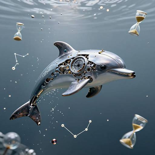 Clockwork Dolphin in Dreamscape