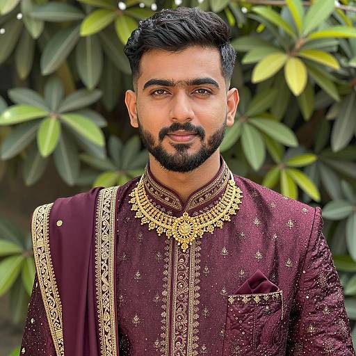 Elegant Groom Mehndi Outfit Portrait