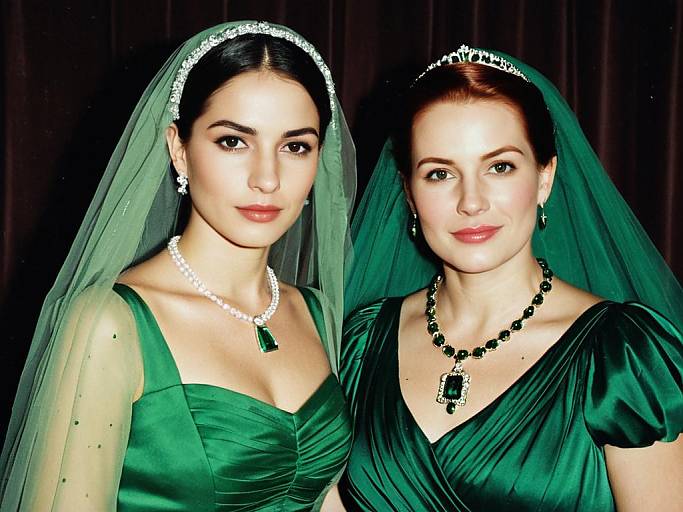 Elegant Face Swap in Green Dress