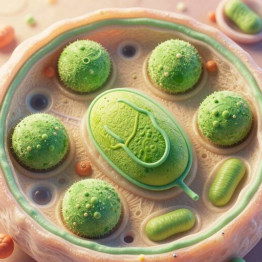 Realistic Detailed Plant Cell Illustration