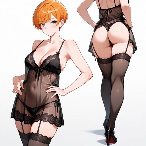 Elegant Woman in Chic Lingerie Pose Elegant Woman in Chic Lingerie Pose