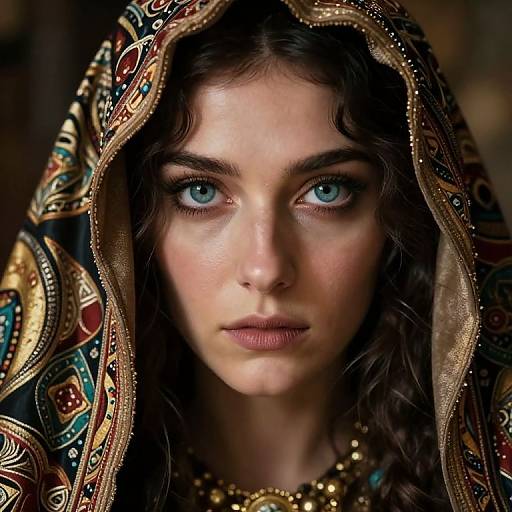 Hyperrealistic Enigmatic Fortune Teller Portrait