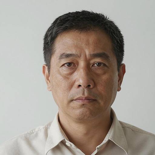 Middle-Aged Man Portrait on Gray Background