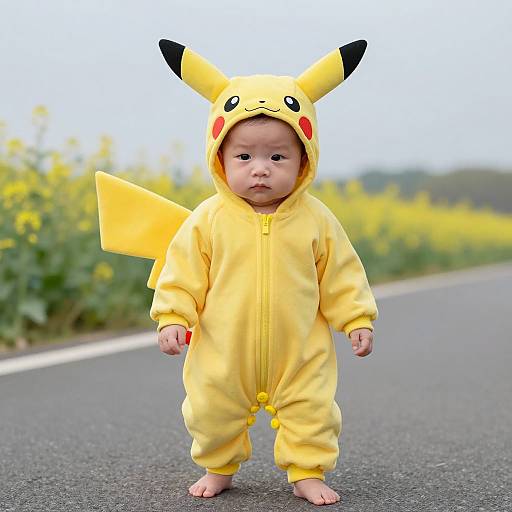 Adorable Baby in Pikachu Costume