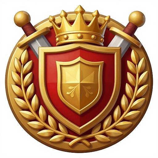 Regal Shield Emblem with Crossed Swords