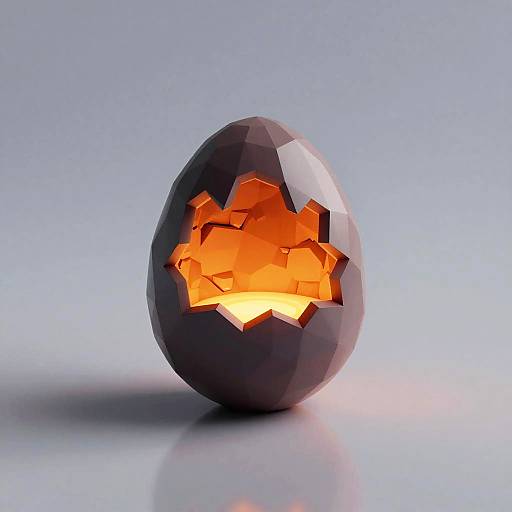 Isometric Low-Poly 3D Dragon Egg