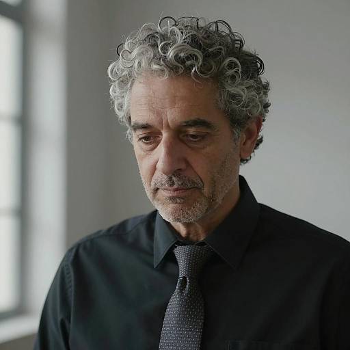 Middle-Aged Man in Black Shirt