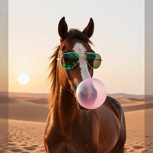 Surreal Arabian Horse with Sunglasses