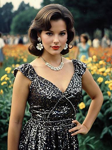 Vintage Disco Dress Woman Outdoors