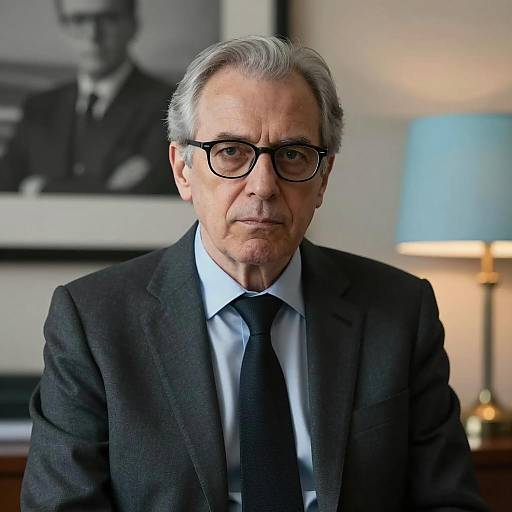 Serious Middle-Aged Man in Suit