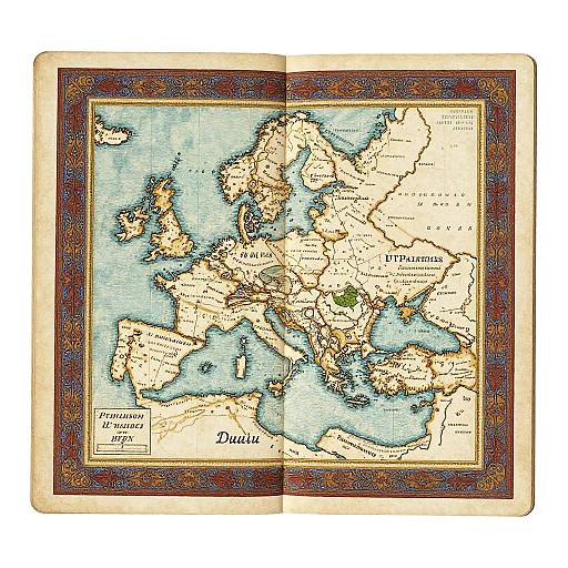 Vintage Ottoman Empire Passport Illustration
