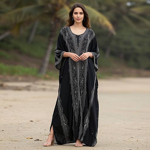 Elegant Beaded Silk Kaftans
