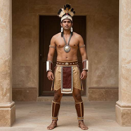 Indian Warrior Costume Male Portrait
