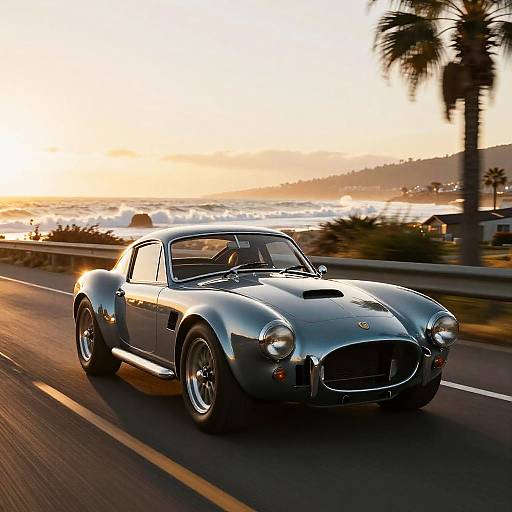 Vintage Sports Car Racing at Sunset