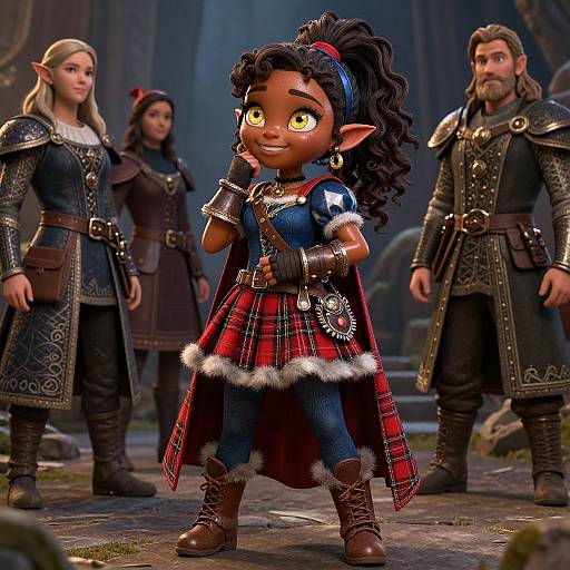 Cinematic Portrait of Dark-Skinned Elf