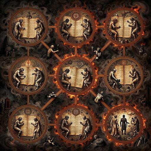 Stylized Dante's Inferno Fantasy Map