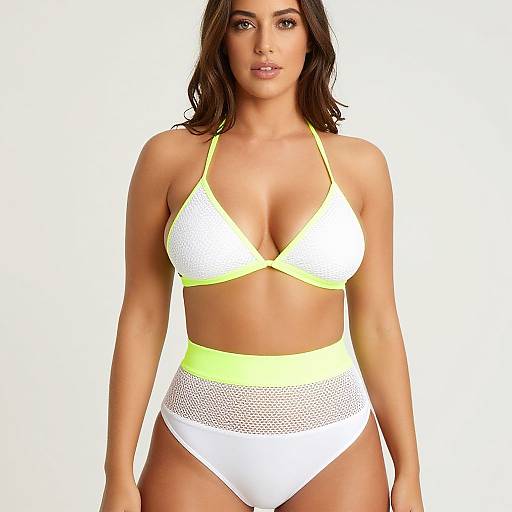 Sporty Neon Green Mesh Bikini