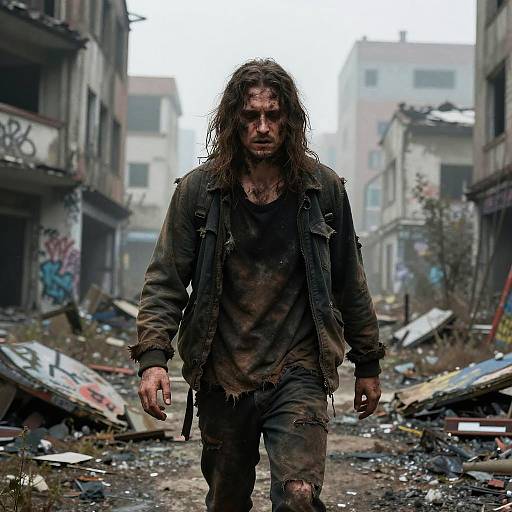 Post-Apocalyptic Wanderer in Dystopia