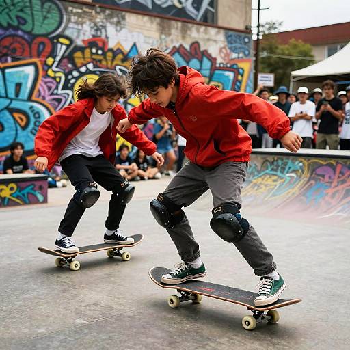 Energetic Street Skateboarding Competition