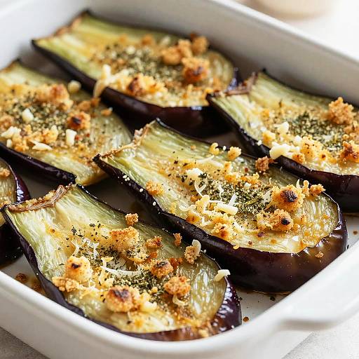 Close-Up of Roasted Eggplant Dish