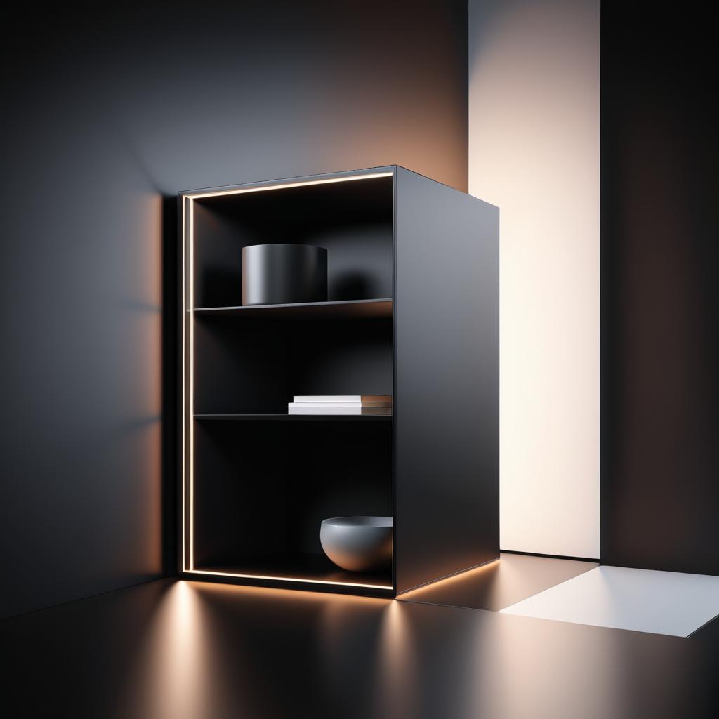 High-Quality Black Cube Shelf Design