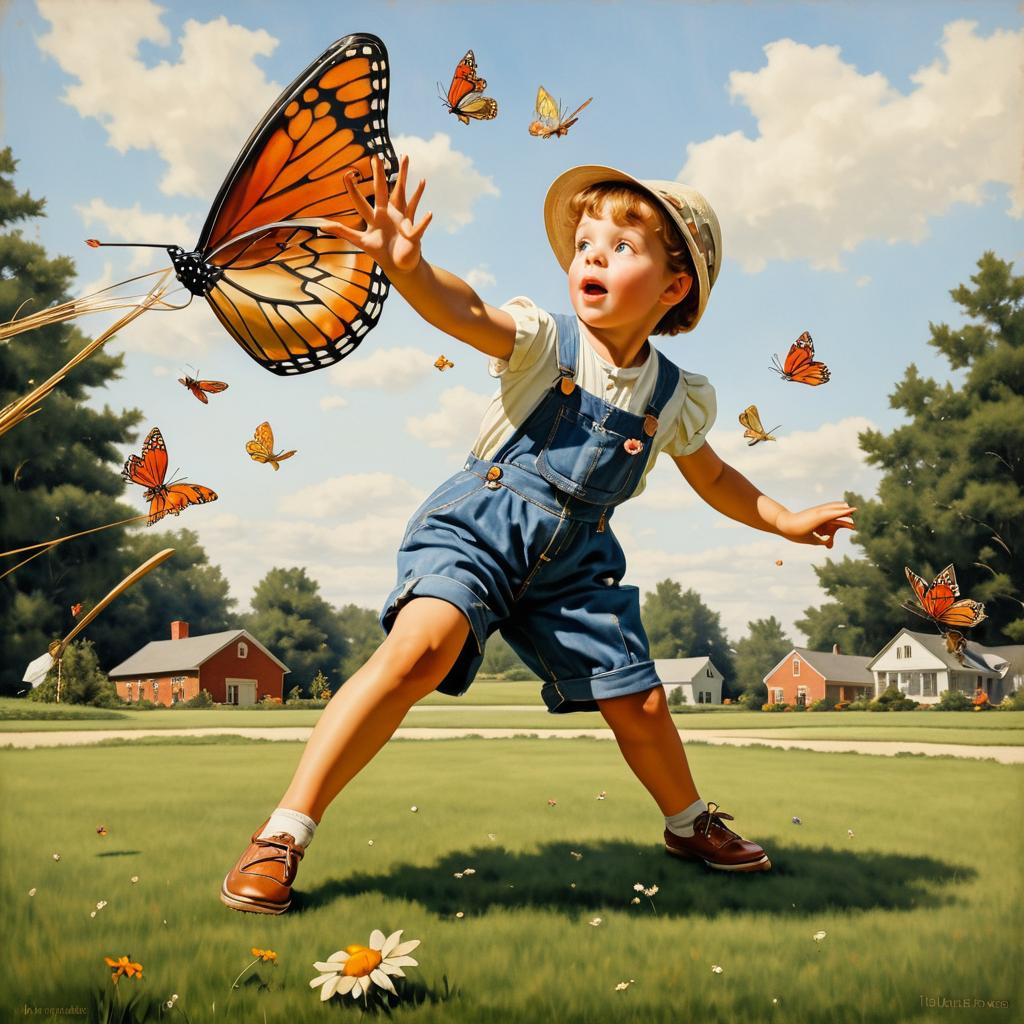 Childhood Joy: Capturing Butterflies in Art