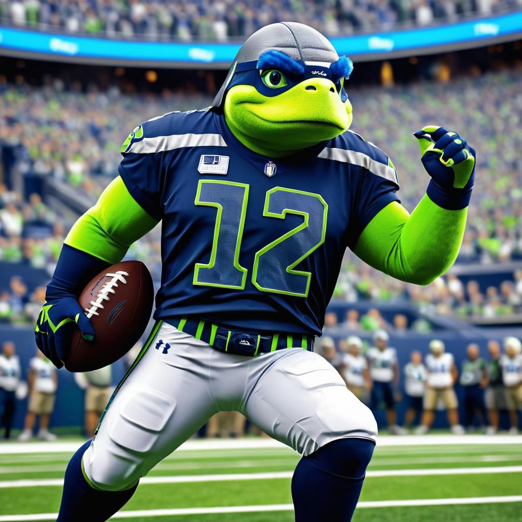 Turtle Sporting Seattle Seahawks Gear