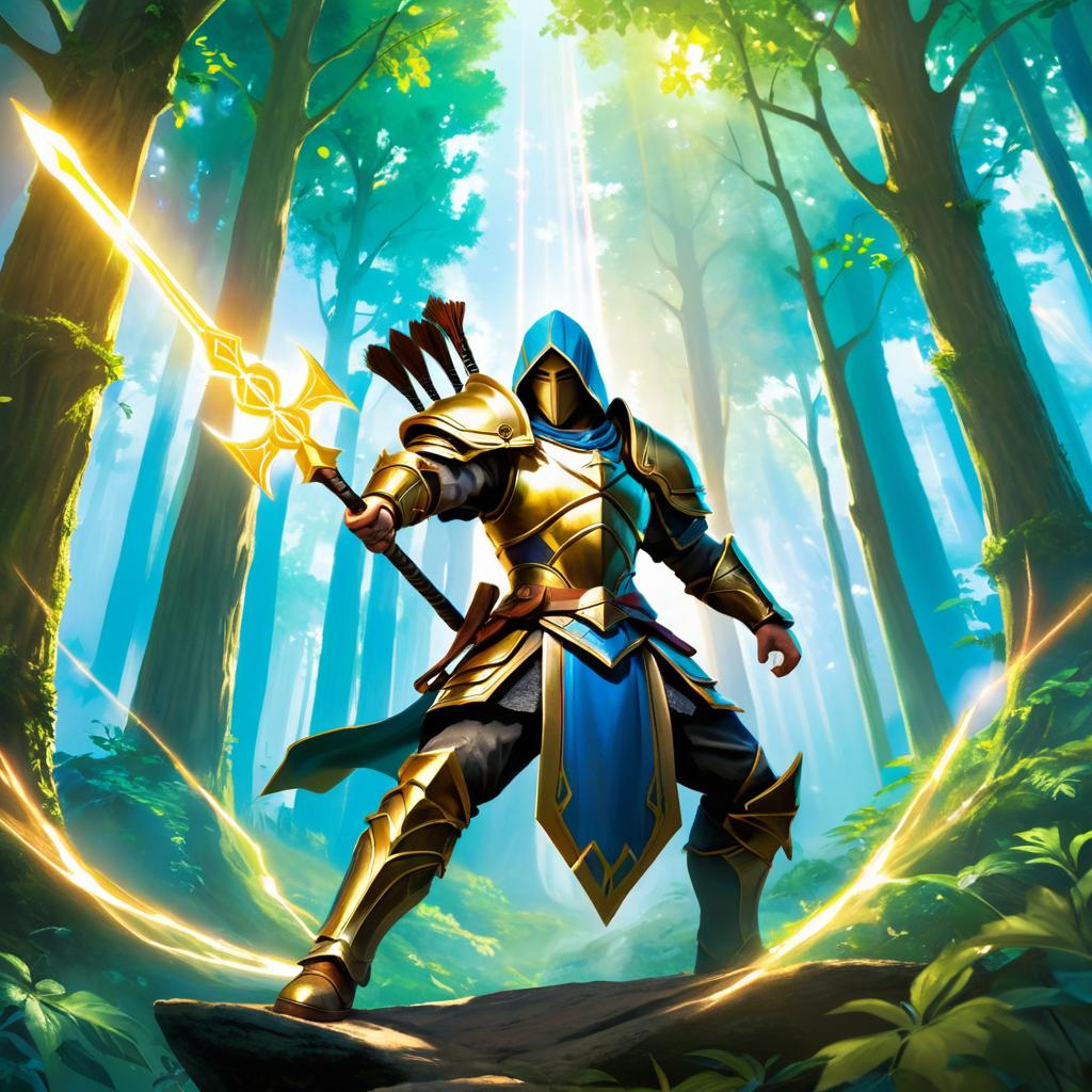 Legendary Warrior in Enchanted Forest