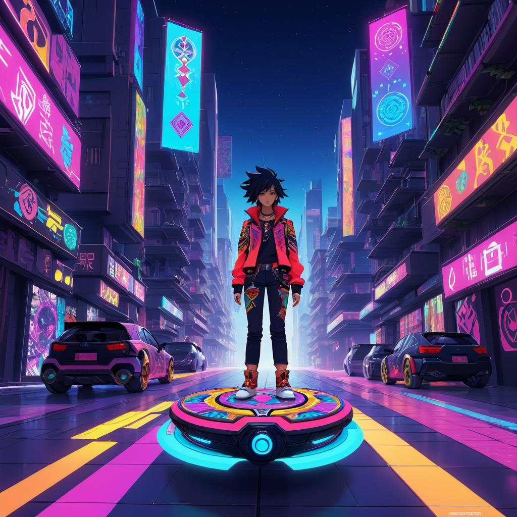 Futuristic Fantasy Anime Hoverboard Design