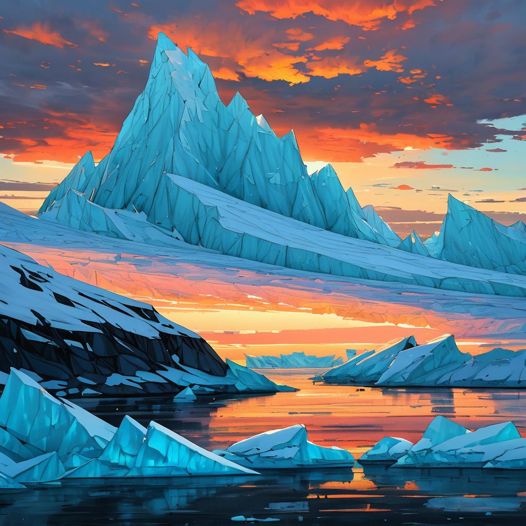 Towering Icebergs at Sunset Adventure