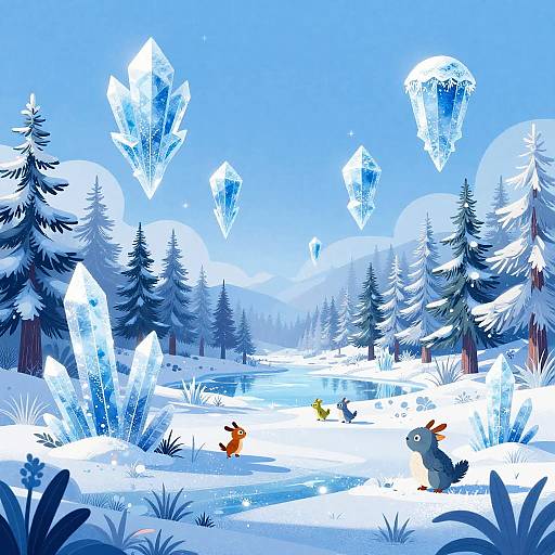 Whimsical Frosty Crystal Tundra