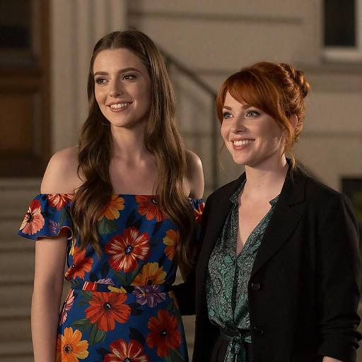 Two Women Smiling in Night Scene