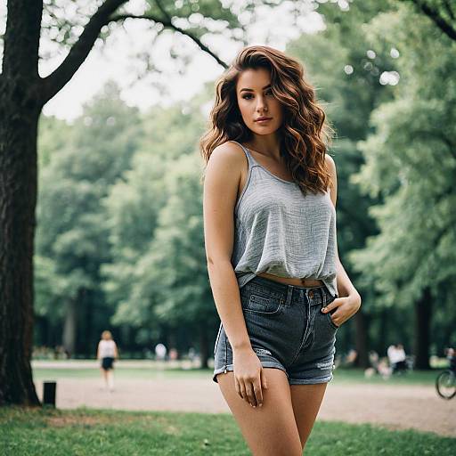 Outdoor Fashion Portrait with Soft Bokeh