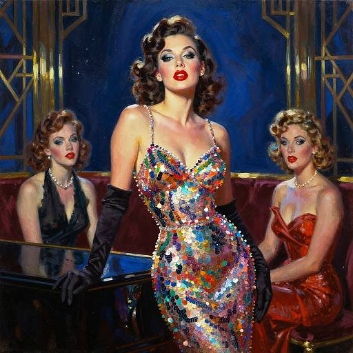 1950s Sultry Nightclub Singer Portrait