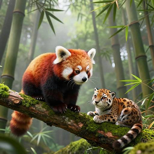 3D Red Panda and Clouded Leopard