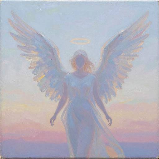Faceless Angel with Translucent Wings