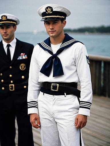 American Navy Sailor in White Uniform