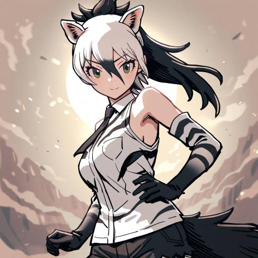Illustration of Aardwolf (kemono friends), kemono friends in the style of Meimaru inuchiyo