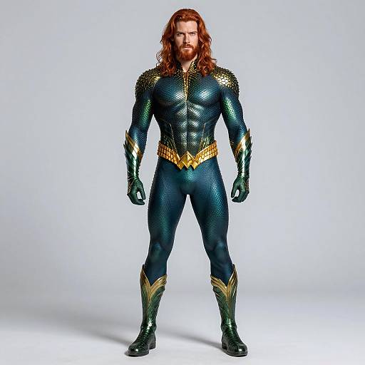 Male Superhero in Aquaman Style Costume