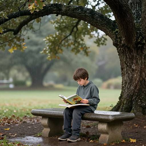 Quiet Rainy Afternoon Reading Scene